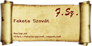 Fekete Szovát névjegykártya